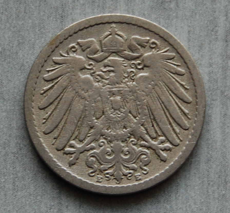  Kaiserreich 5 Pfennig 1893 E  ss+   