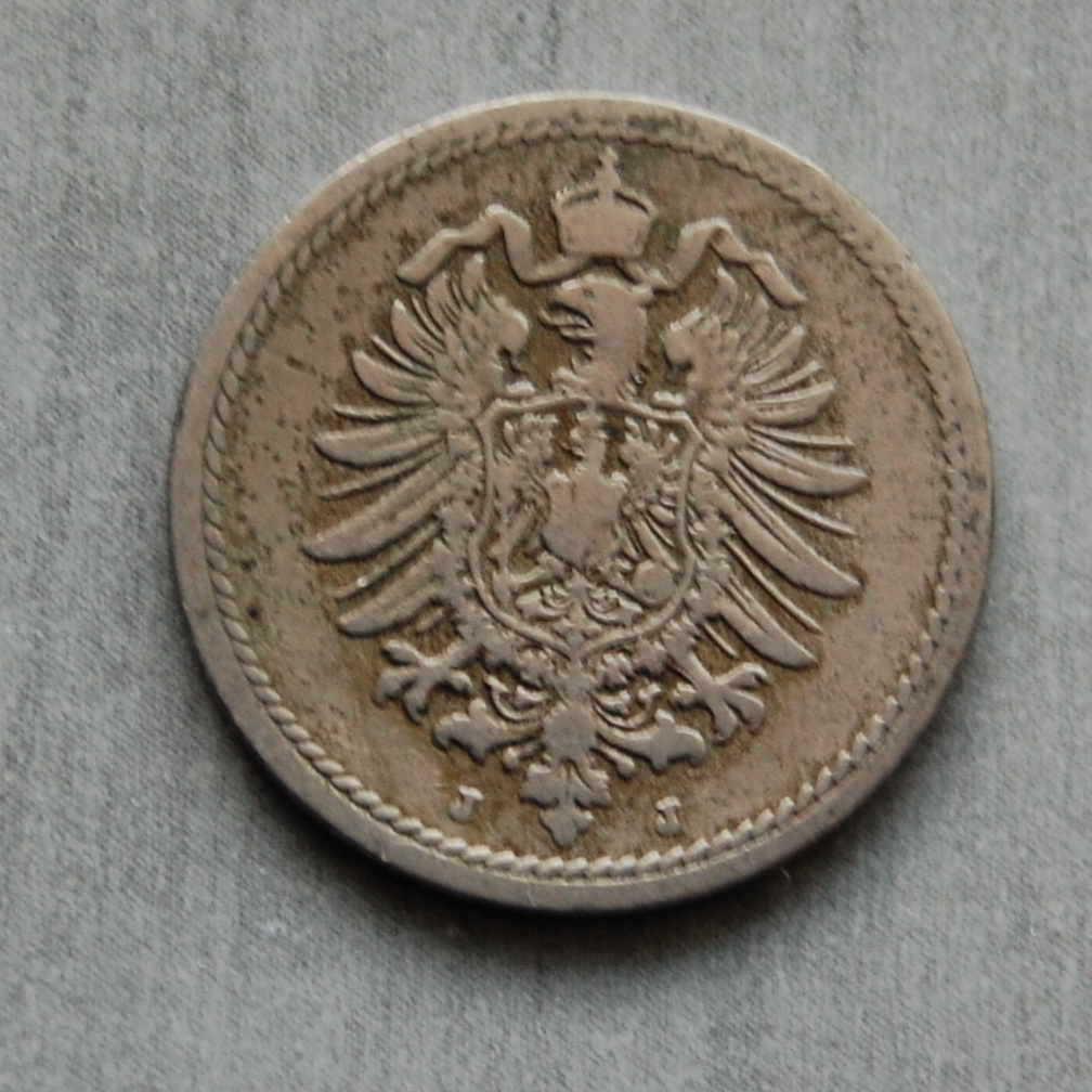  Kaiserreich 5 Pfennig 1876 J  vz   