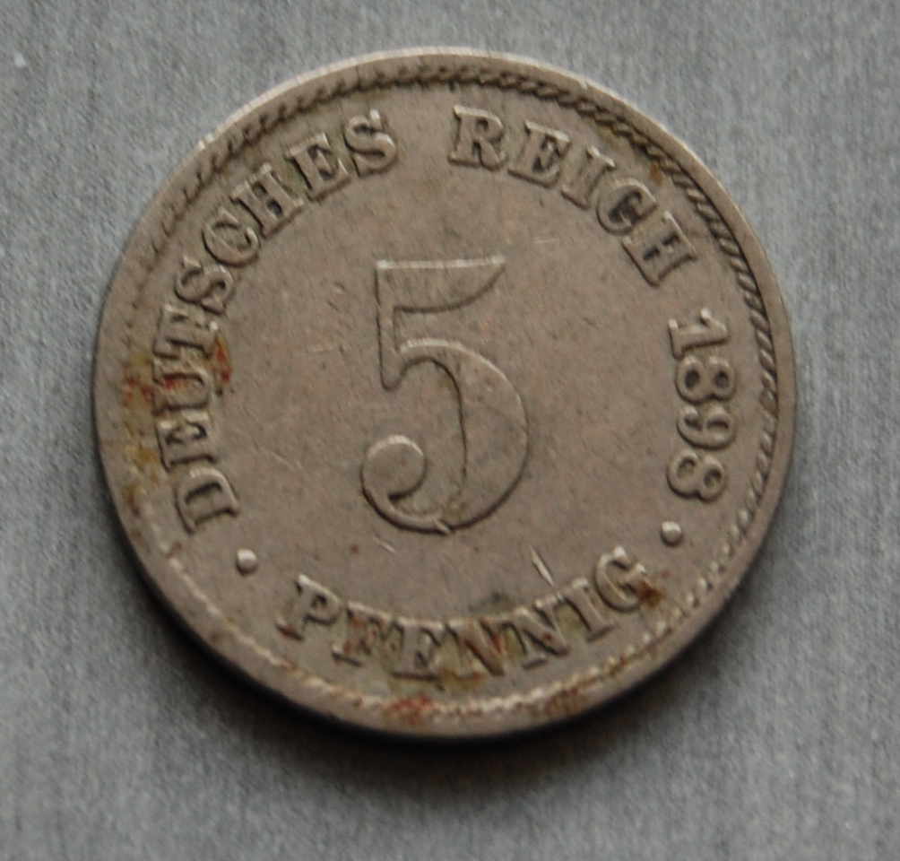 Kaiserreich 5 Pfennig 1898 J  ss   