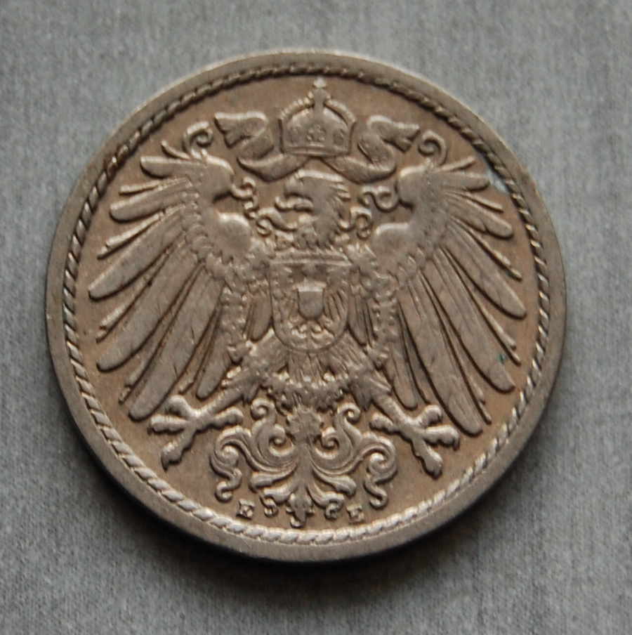  Kaiserreich 5 Pfennig 1901 E  vz   