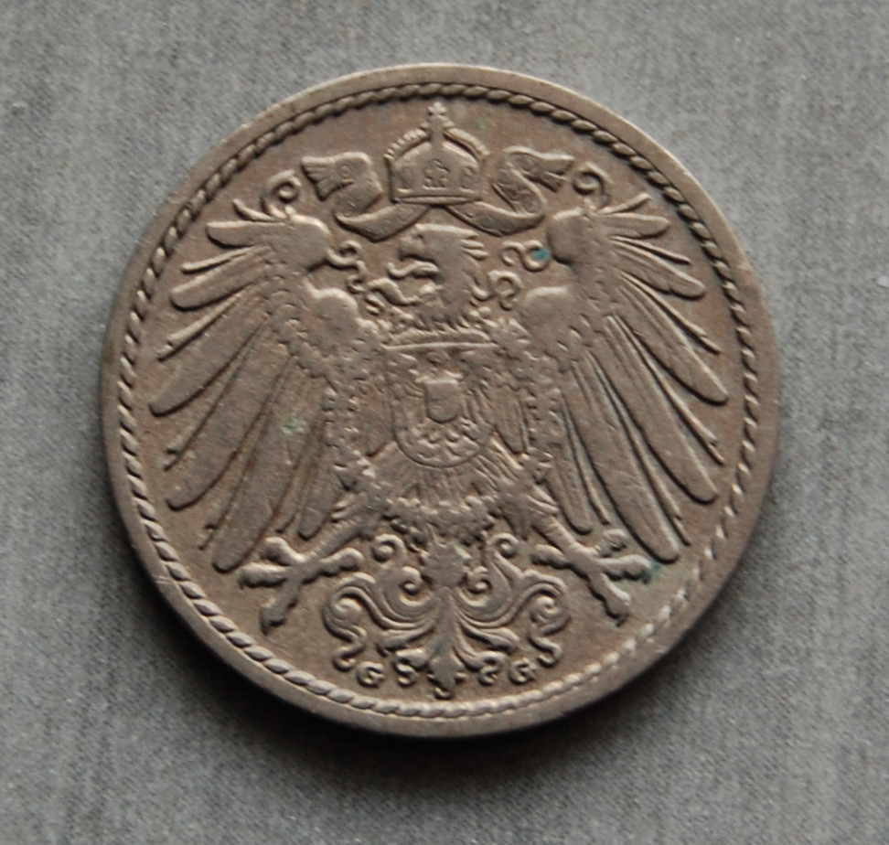  Kaiserreich 5 Pfennig 1907 G ss   