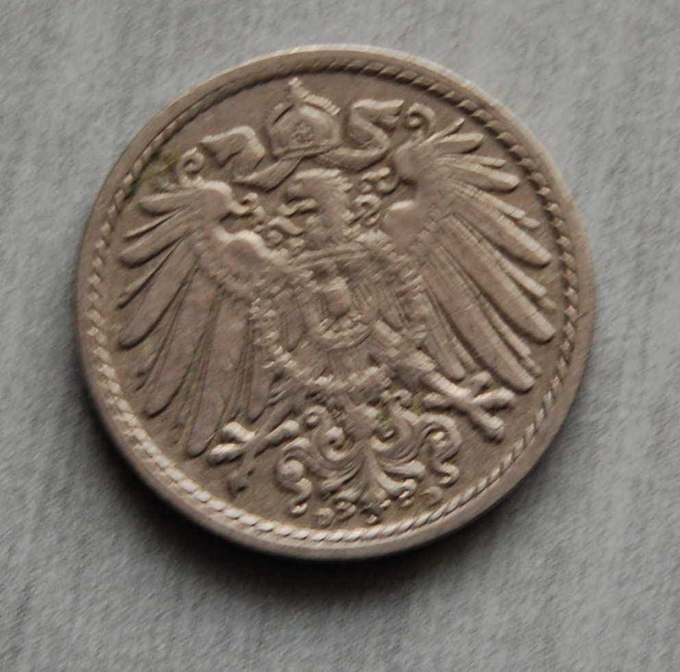  Kaiserreich 5 Pfennig 1909 D ss   