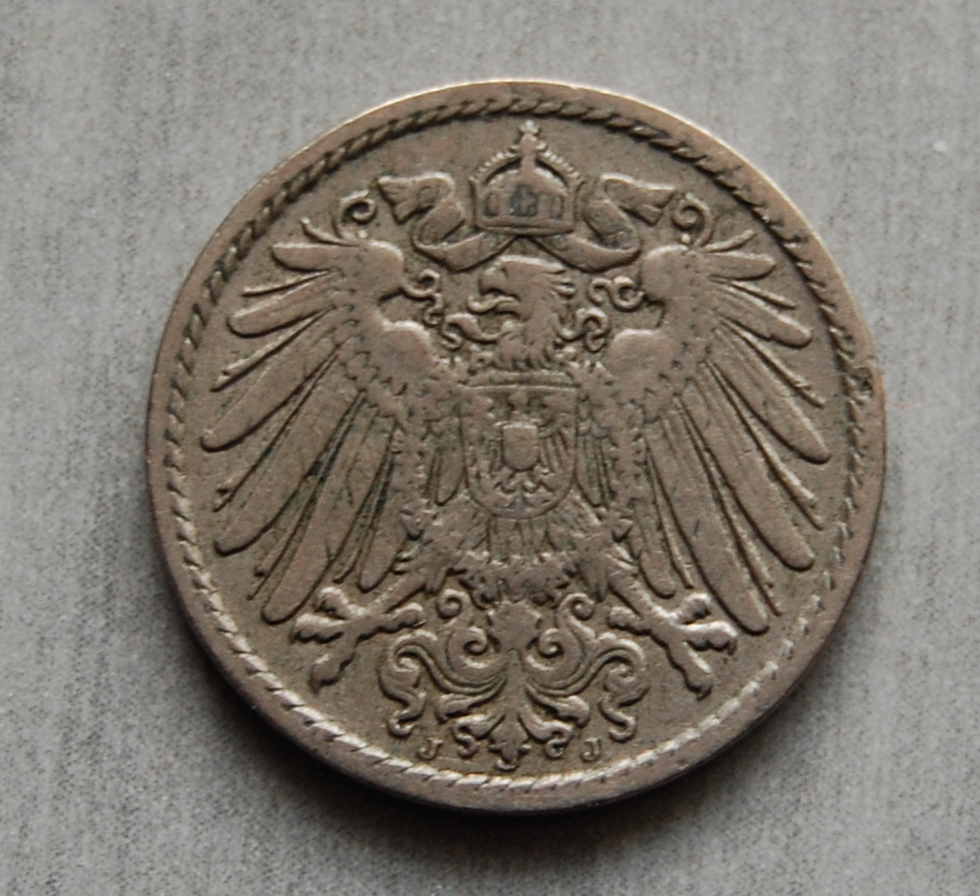  Kaiserreich 5 Pfennig 1909 J ss   