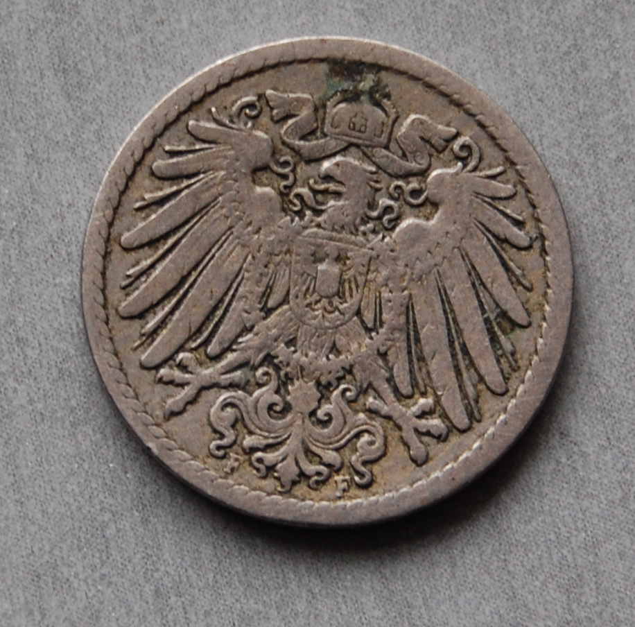  Kaiserreich 5 Pfennig 1891 F  ss+   