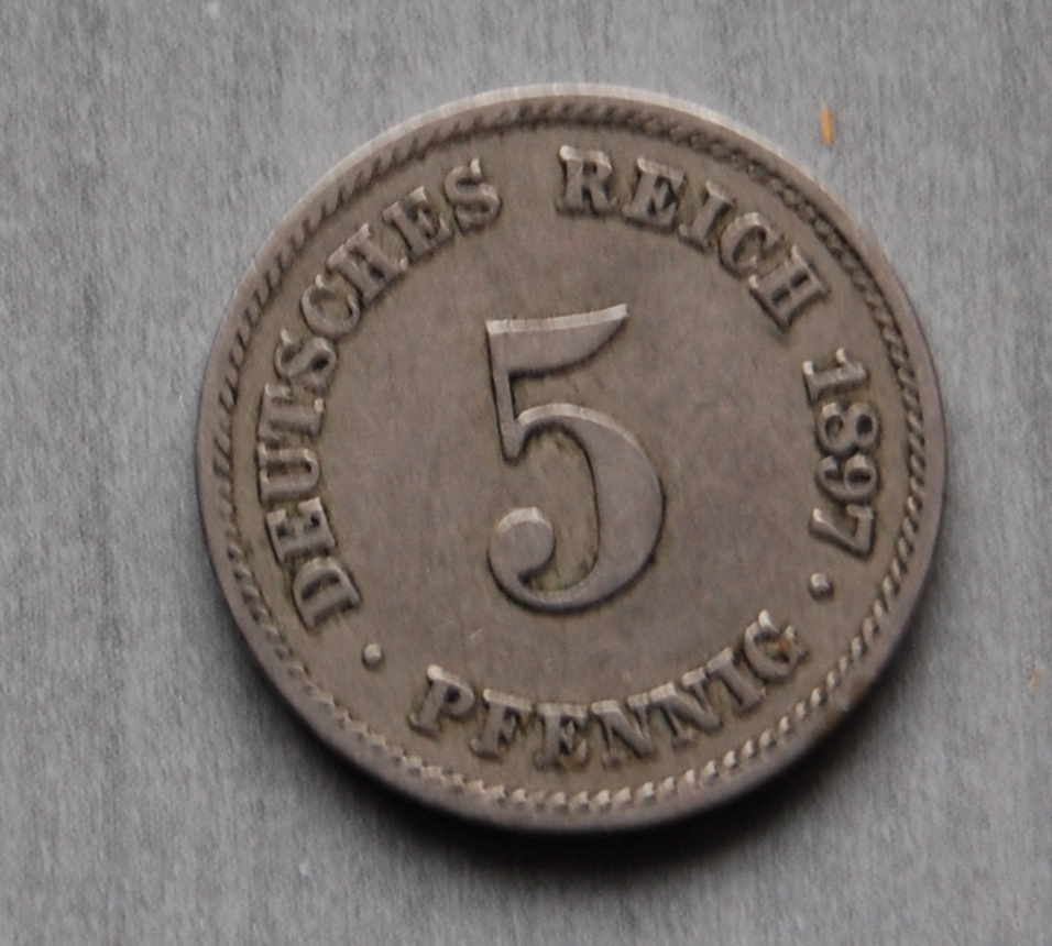  Kaiserreich 5 Pfennig 1897 E  ss   