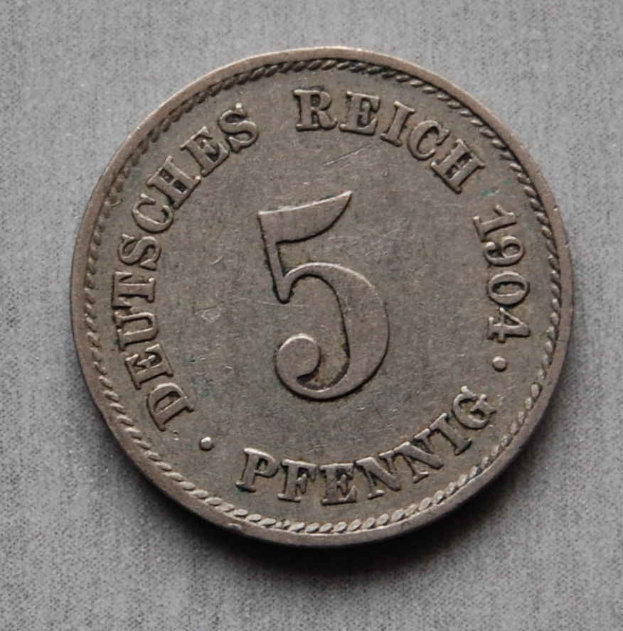  Kaiserreich 5 Pfennig 1904 E  ss   