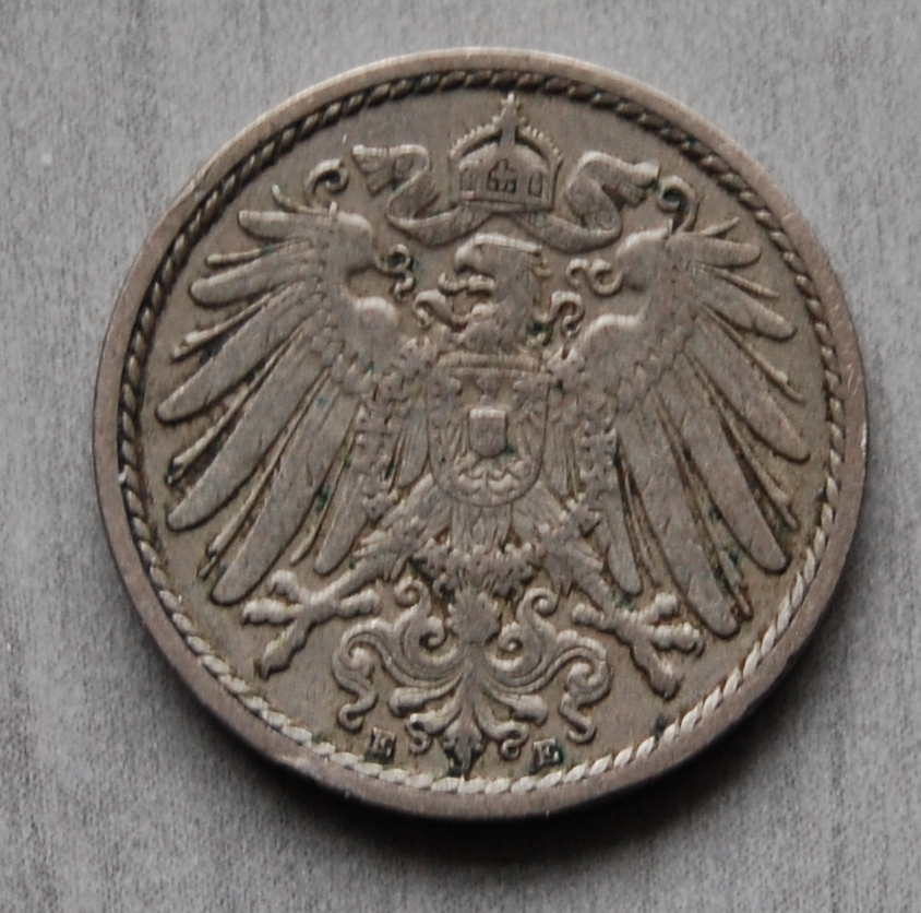  Kaiserreich 5 Pfennig 1904 E  ss   