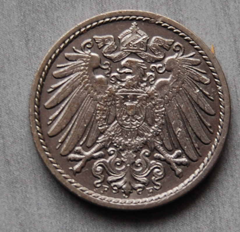  Kaiserreich 5 Pfennig 1910 F   vz/stgl. Top Erhaltung   