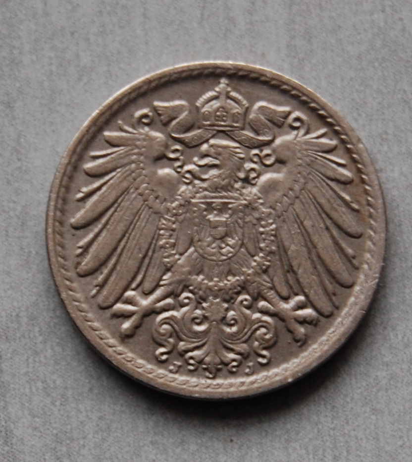  Kaiserreich 5 Pfennig 1915 J   vz/stgl. Top Erhaltung   