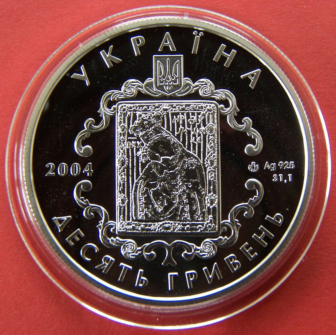  Ukraine 10 Hryven 2004 Silber PP Polierte Platte Ostrozky Familie   