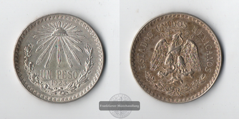  Mexico  1 Peso  1923  FM-Frankfurt  Feinsilber: 11,99g   