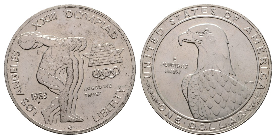  Linnartz USA 1 Dollar 1983 - P,Olympiade Los Angeles, stgl   