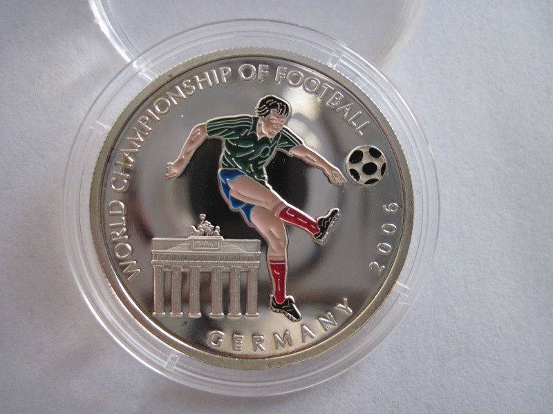  Somalia Silbermünze 100 Shillings 2001 Fußball WM Deutschland 2006   