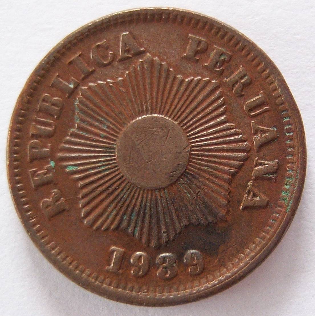  Peru Un 1 Centavo 1939   