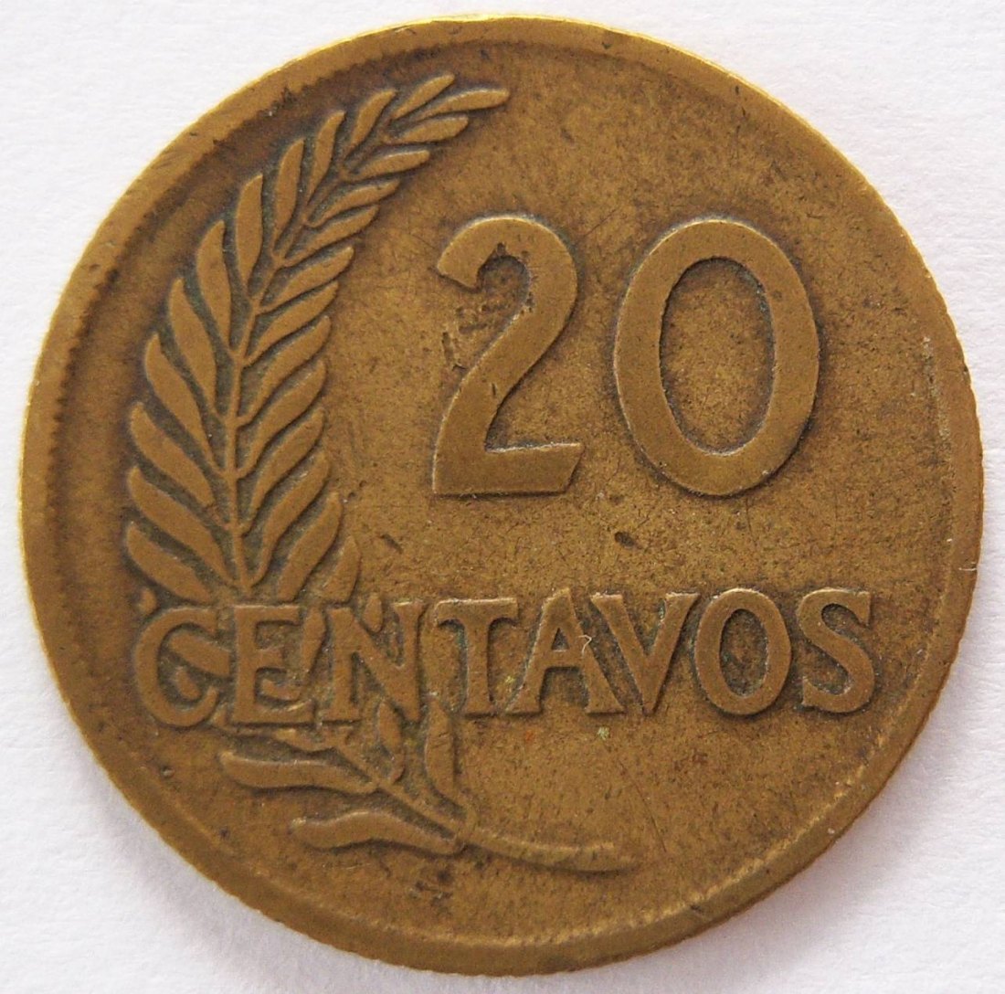  Peru 20 Centavos 1954   