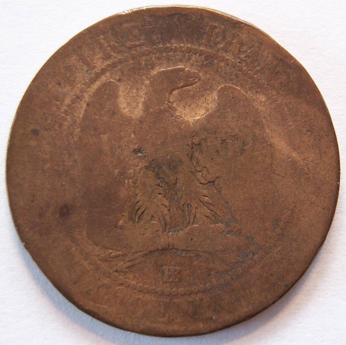 Frankreich Dix 10 Centimes 1854 BB   