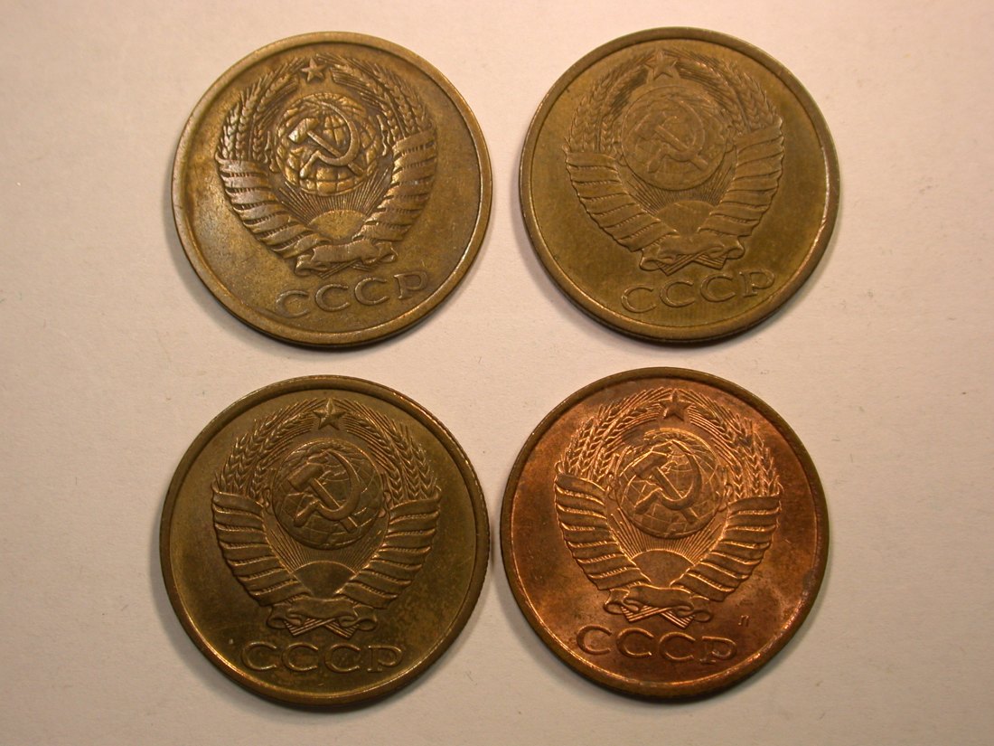  E02  CCCP/Russland  5 Kopeken  1961-1991  4 Münzen Orginalbilder   