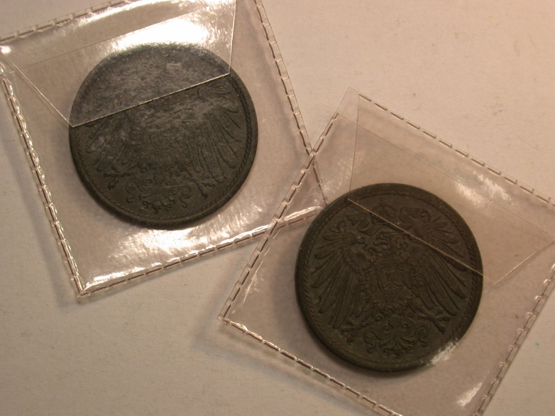  E03  KR  10 Pfennig 1918 u. 1921 in ST  Originalbilder   
