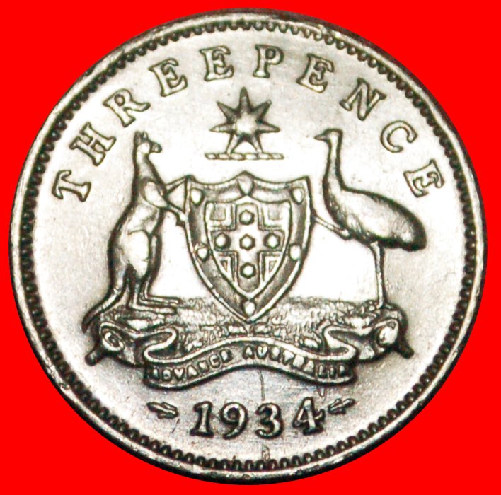  ~ SILVER: AUSTRALIA ★ 3 PENCE 1934! George V (1911-1936) LOW START ★ NO RESERVE!   