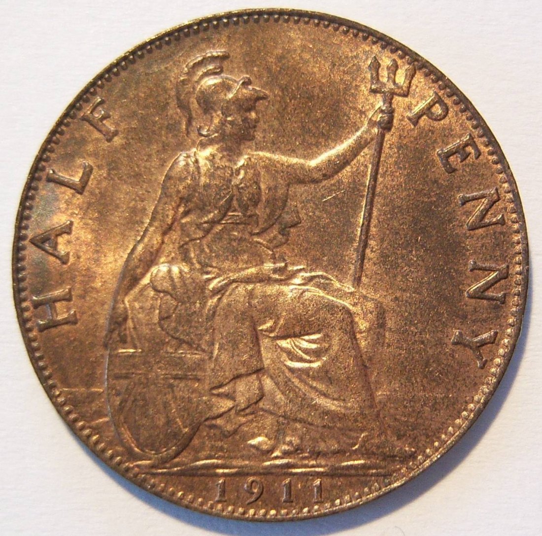  Grossbritannien 1/2 Half Penny 1911 ERHALTUNG !!   