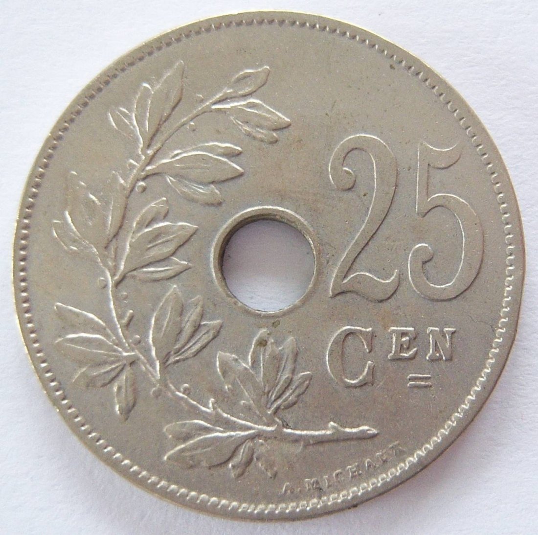  Belgien 25 Centimes 1908 BELGIE Erhaltung !!   
