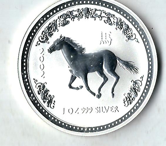  1 Dollar Australien Lunar I 2002 Pferd Goldankauf Golden Gate Koblenz Frank Maurer A913   