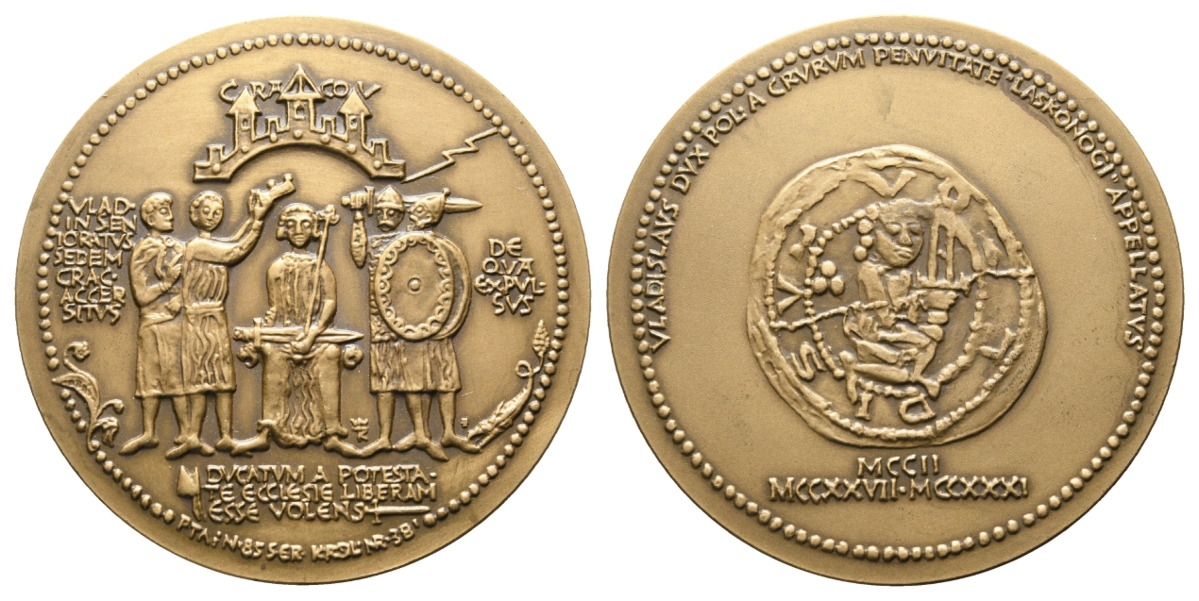  Polen; Bronzemedaille o.J., Moderne Prägung; 124,93 g, Ø 69,5 mm   