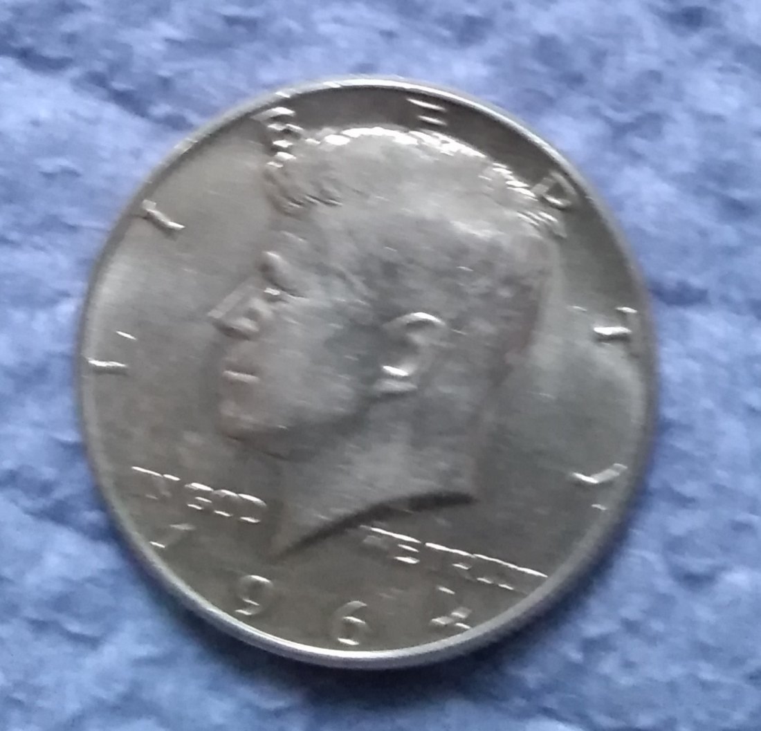  Half Silberdollar 900er, Silber, USA, J.F. Kennedy 1965 in Kapsel   