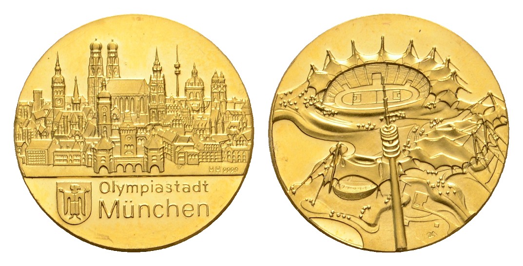  Linnartz Olympiade Goldmedaille 1972 München PP 3,07/fein, PP   