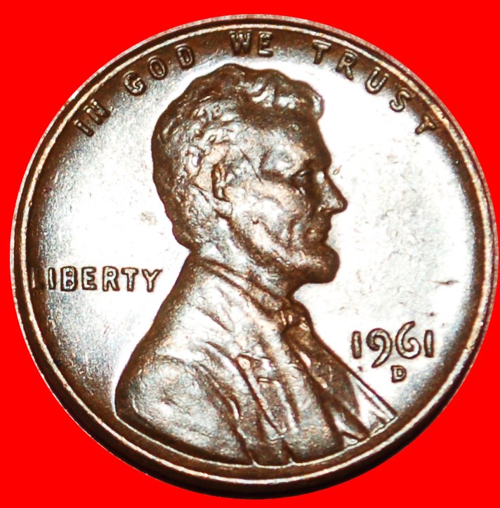  · MEMORIAL (1959-1982): USA ★ 1 CENT 1961D! LINCOLN (1809-1865) LOW START ★ NO RESERVE!   