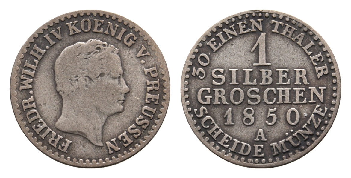  Preussen; 1 Silbergroschen 1850 A   