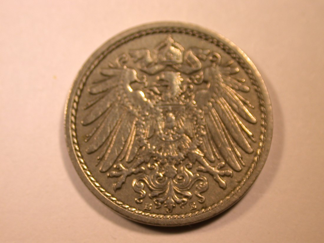  E26  KR  5 Pfennig 1911 E in f.vz, geputzt Originalbilder   