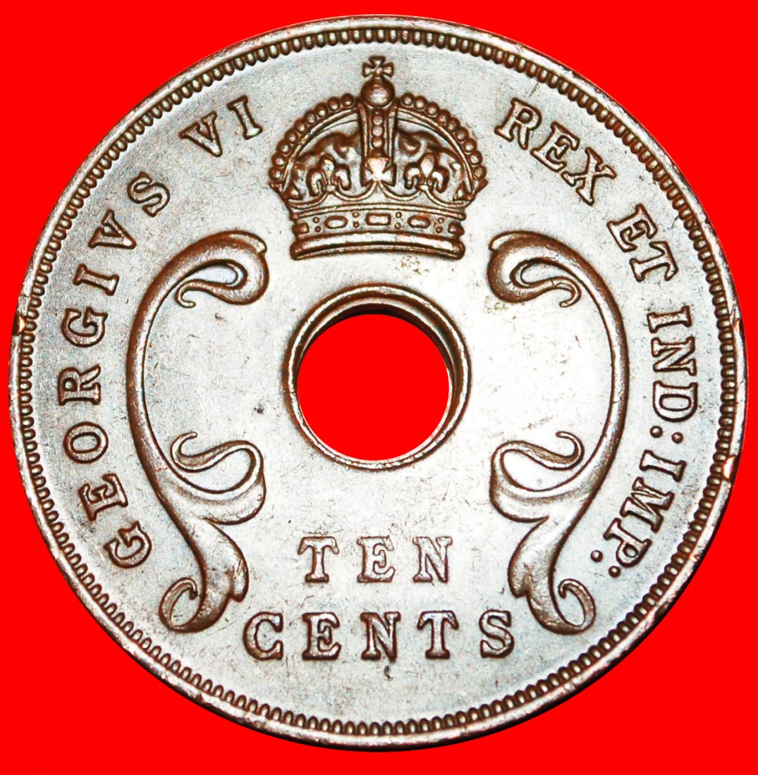  • GREAT BRITAIN (1937-1945): EAST AFRICA ★ 10 CENTS 1942! WARTIME (1939-1945) LOW START★ NO RESERVE!   