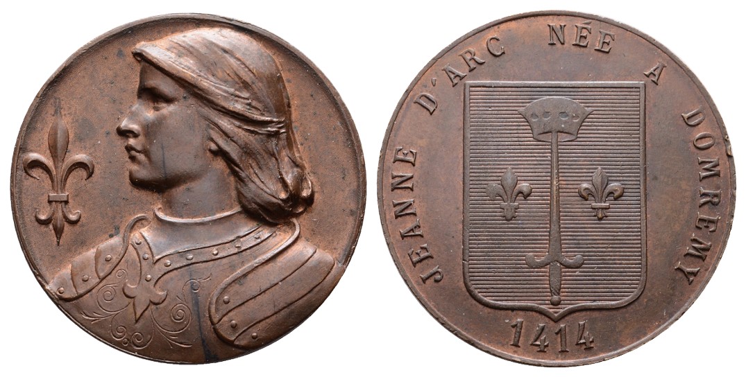  Linnartz Frankreich Bronzemedaille o.J. (1414) Jeanne d´Arc, 22,18, 42 mm, vz   