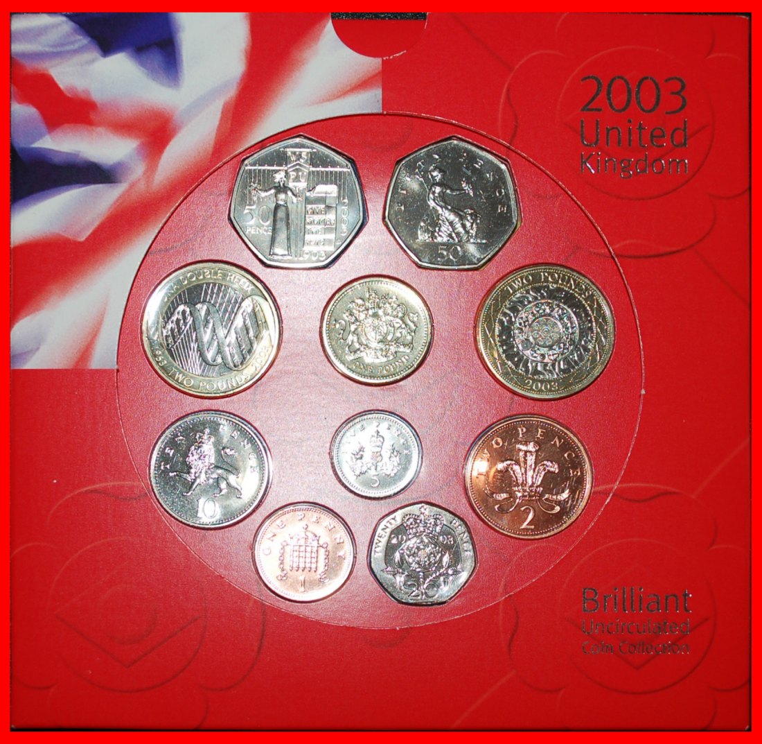  • COMPLETE SET: GREAT BRITAIN ★ BRILLIANT UNCIRCULATED COIN COLLECTION 2003! LOW START ★ NO RESERVE!   
