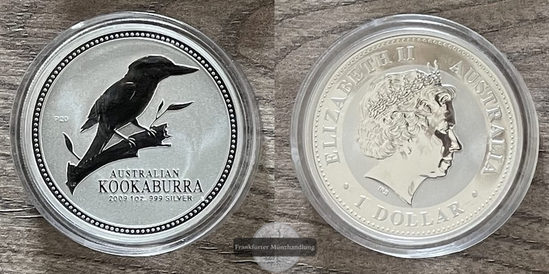  Australien,  1 Dollar Kookaburra 2009 (2003) FM-Frankfurt  Feingewicht: 31,1g   