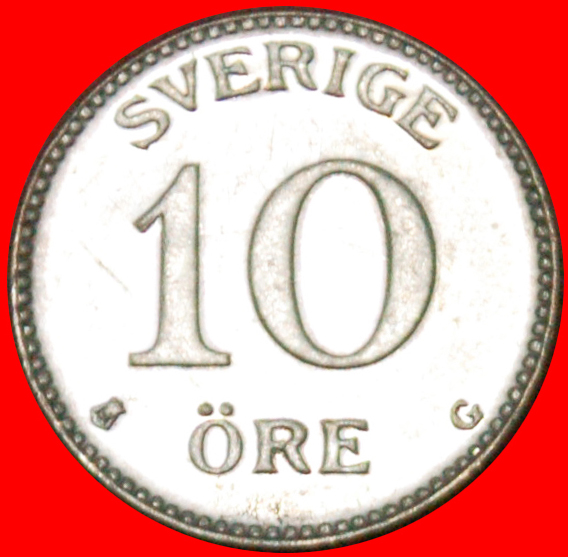  * 3 CROWNS (1909-1942): SWEDEN ★ 10 ORE 1936 UNC SILVER! GUSTAV V (1907-1950) LOW START★ NO RESERVE!   