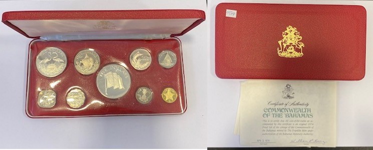  Bahamas, Proof Set 1976   FM-Frankfurt   Feinsilber: 89,34g   