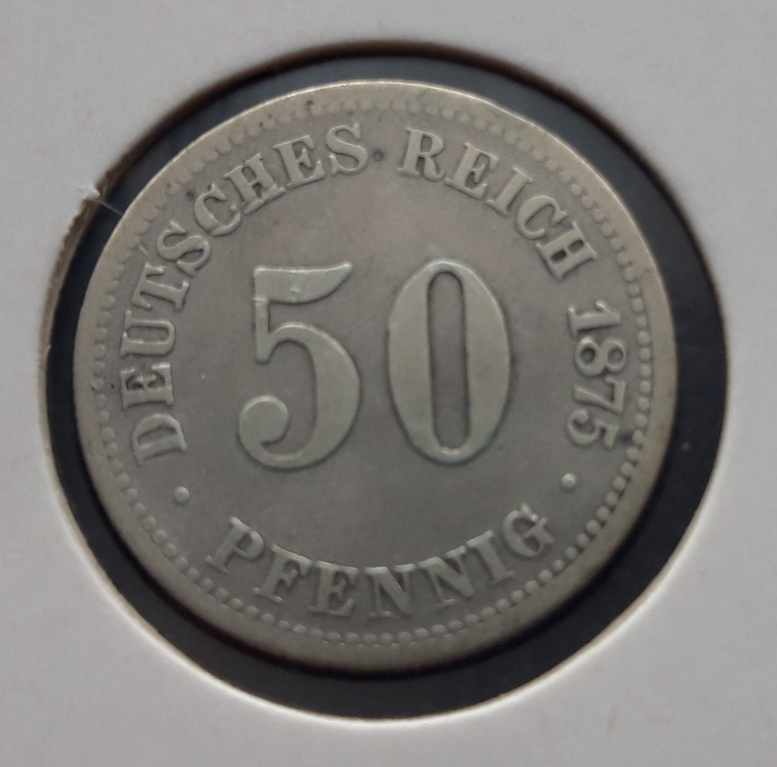 Deutschland - Kaiserreich  50 Pfennig 1875 B ss