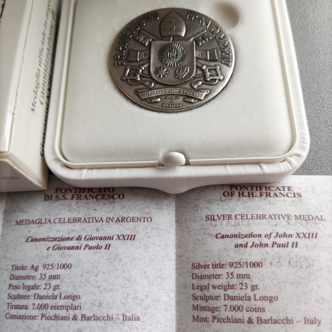  Vatikan 2014 Silber Medaille <i>Heiligsprechung Papst Johannes Paul II. und Johannes XXIII.</i>   