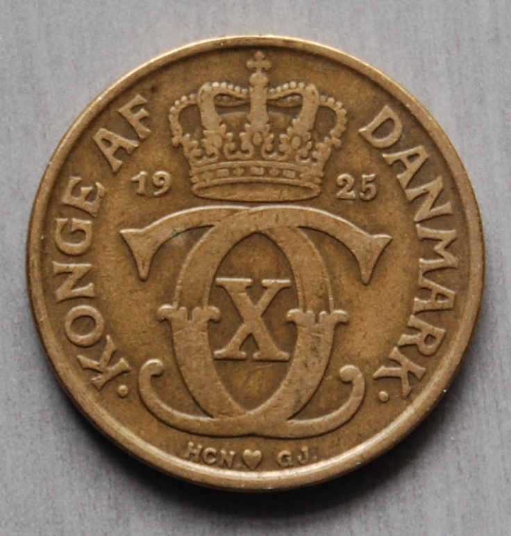  2 Kroner Dänemark  1925 KM# 825 Kronen Kronor   