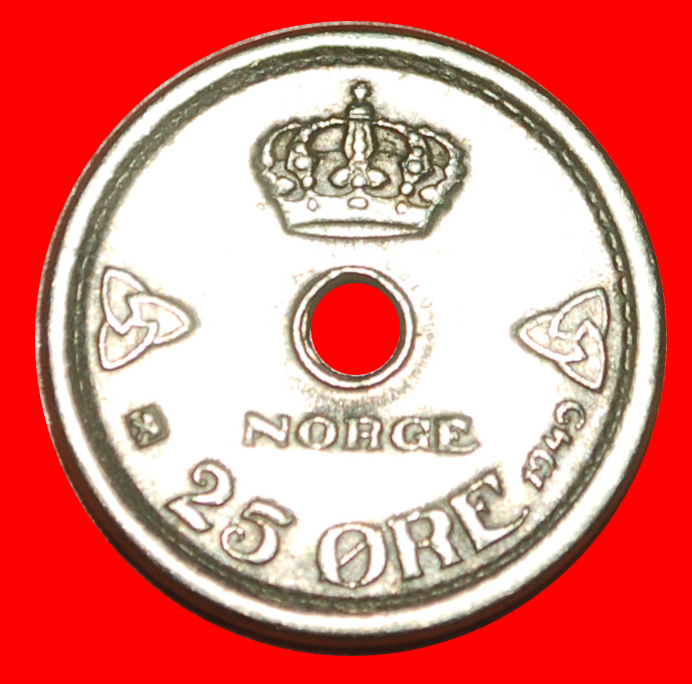  • ROSES (1924-1950): NORWAY ★ 25 ORE 1949 Haakon VII (1905-1957)! LOW START★ NO RESERVE!!!   