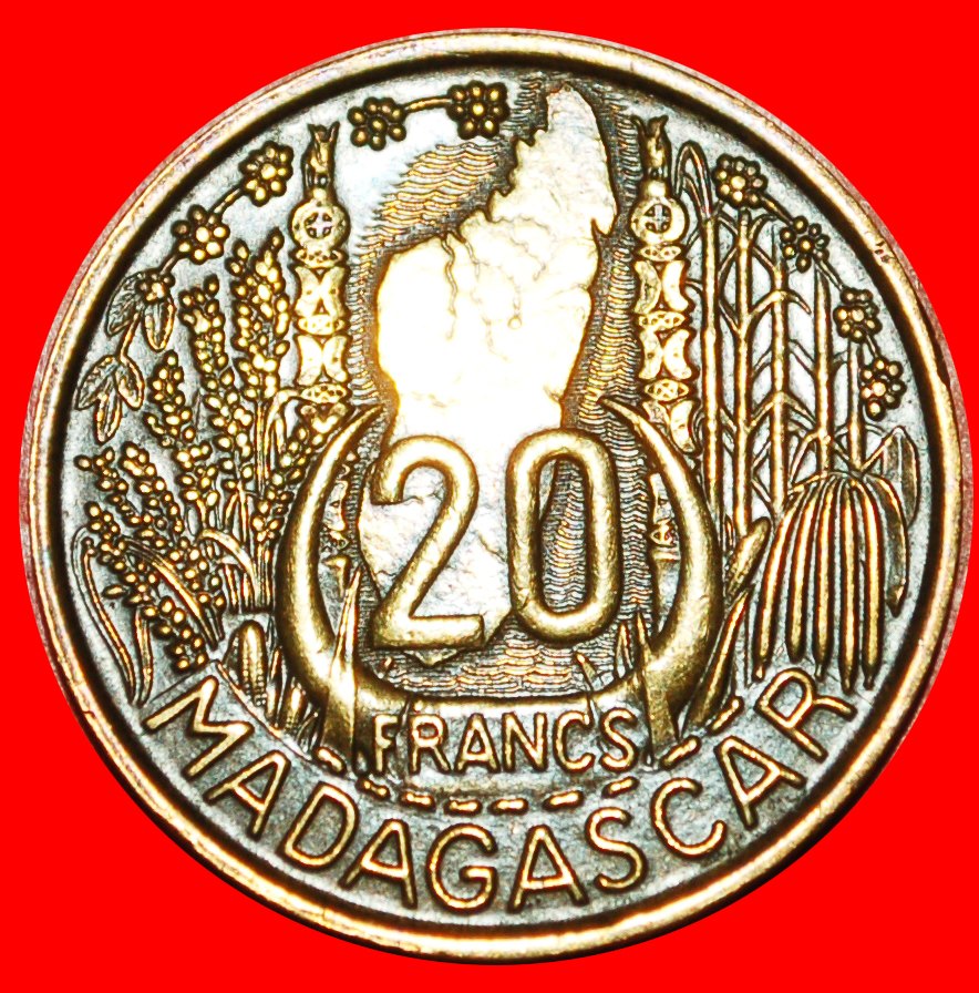  • FRANKREICH: MADAGASKAR ★ 20 FRANCS 1953 SCHIFF! OHNE VORBEHALT!   