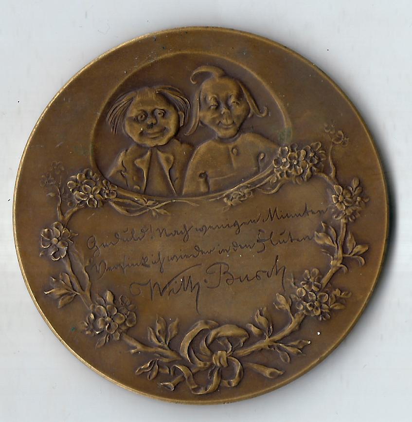  Medaillen Wilhelm Busch 1907 94,84 Gr, Bronze selten Goldankauf Koblenz Frank Maurer F950   