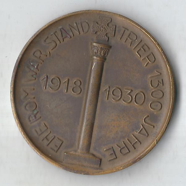  Medaillen Trier 1930 40,23 Gr. Bronze selten Goldankauf Koblenz Frank Maurer G15   