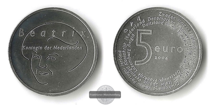  Niederlande   5 Euro   2004  50 Jahre Königreichsstatut   FM-Frankfurt    Feinsilber: 11,09g   