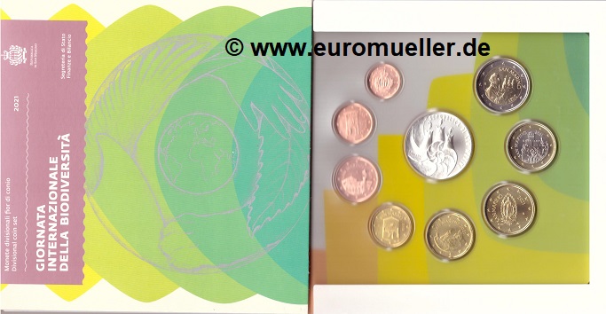 San Marino ...offizieller KMS 2021...bu...mit 5 Euro Silbermünze   