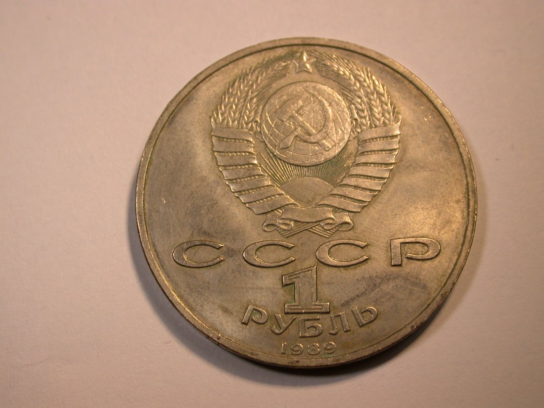  F11  UDSSR/Russland  1 Rubel 1989 in vz-st   Originalbilder   
