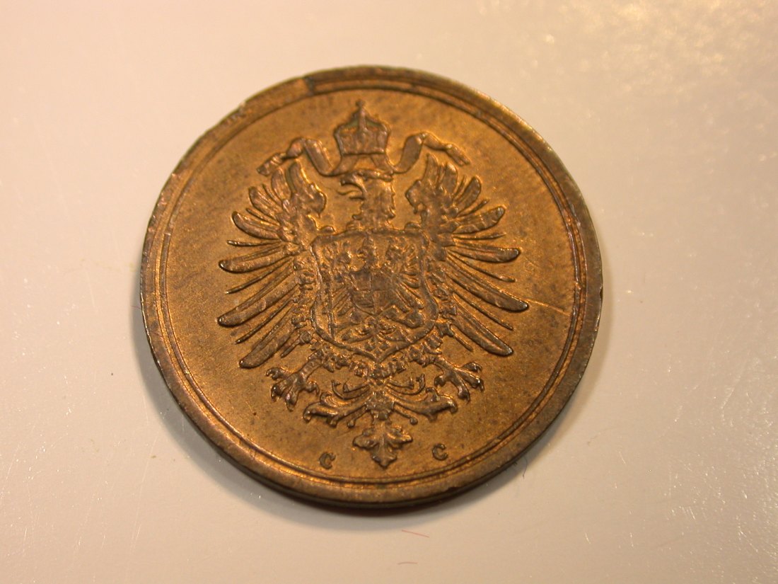  F12 KR  1 Pfennig 1876 C in vz  R  Originalbilder   