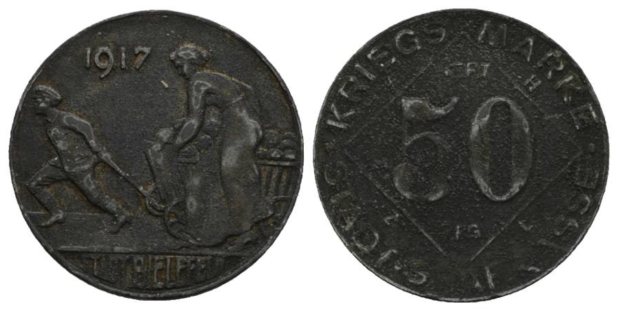  Dt. Reich; Kriegsmarke 1917; 50 Pfennig   
